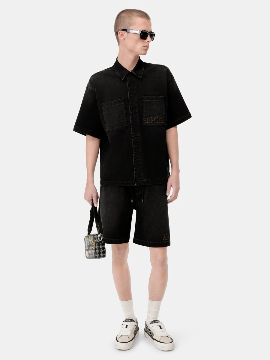 AMIRI 3D SHORT SLEEVE SNAP SHIRT