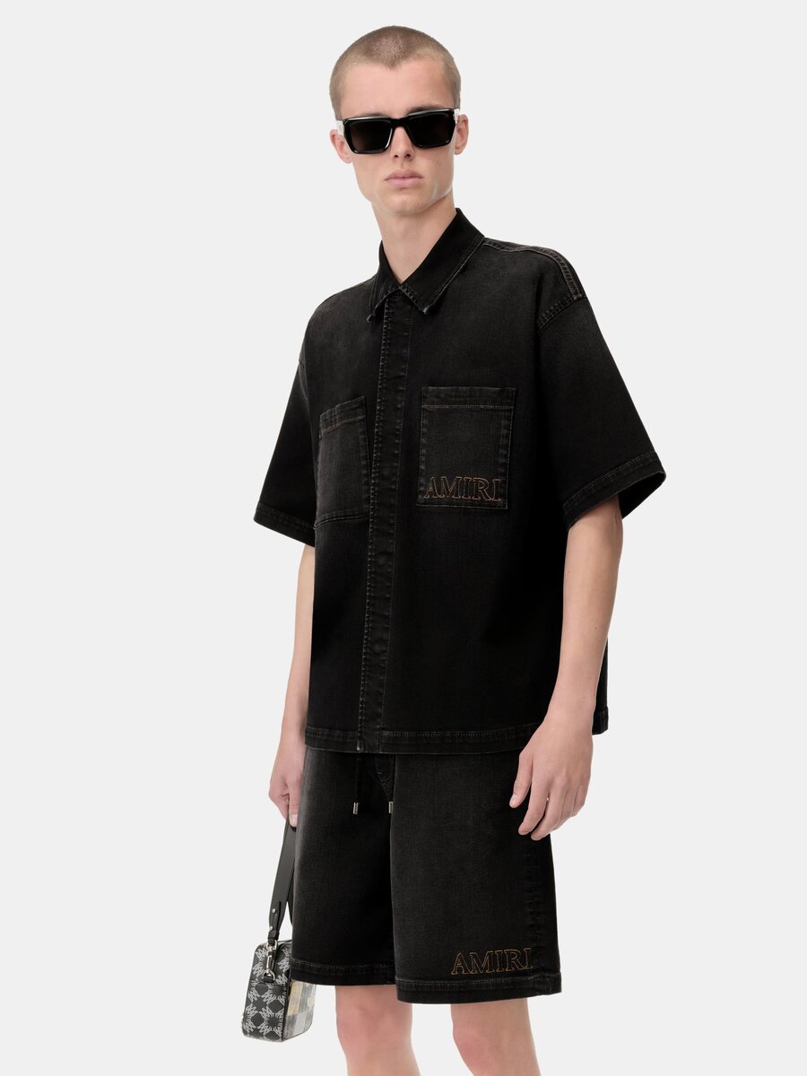 AMIRI 3D SHORT SLEEVE SNAP SHIRT