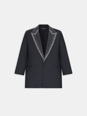 EMBELLISHED LAPEL SINGLE-BREASTED BLAZER