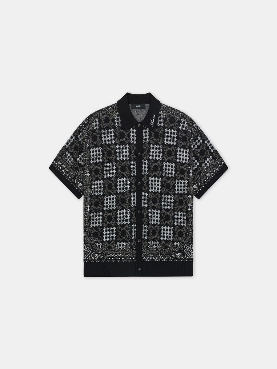 MA QUAD CHECK MESH KNIT SHIRT