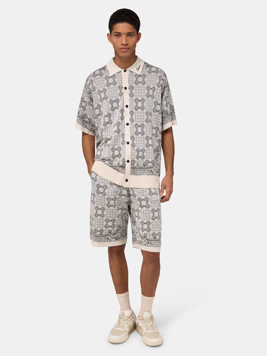 MA QUAD CHECK MESH KNIT SHIRT