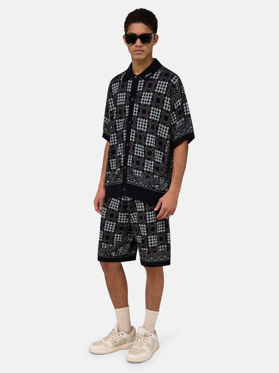 MA QUAD CHECK MESH KNIT SHIRT
