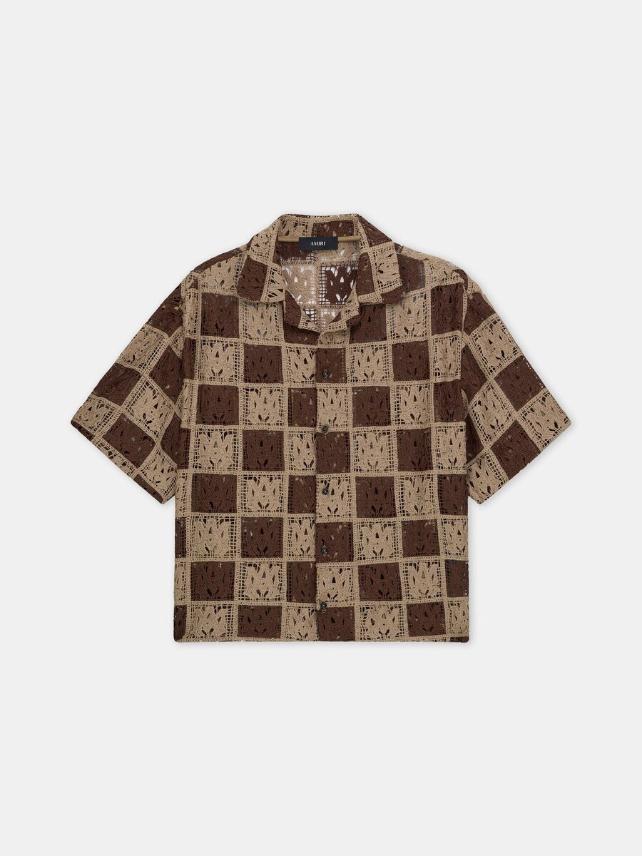 MA QUAD CHECKER OVERSIZED CAMP SHIRT