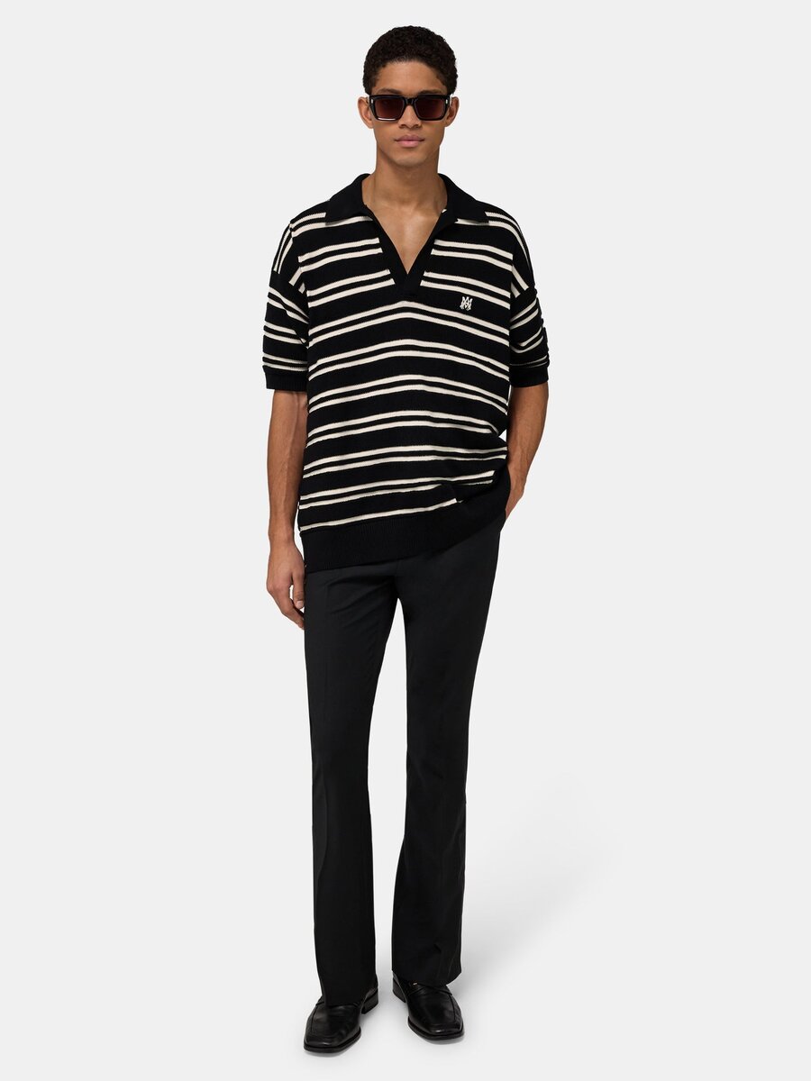 MA STRIPE KNIT SS POLO