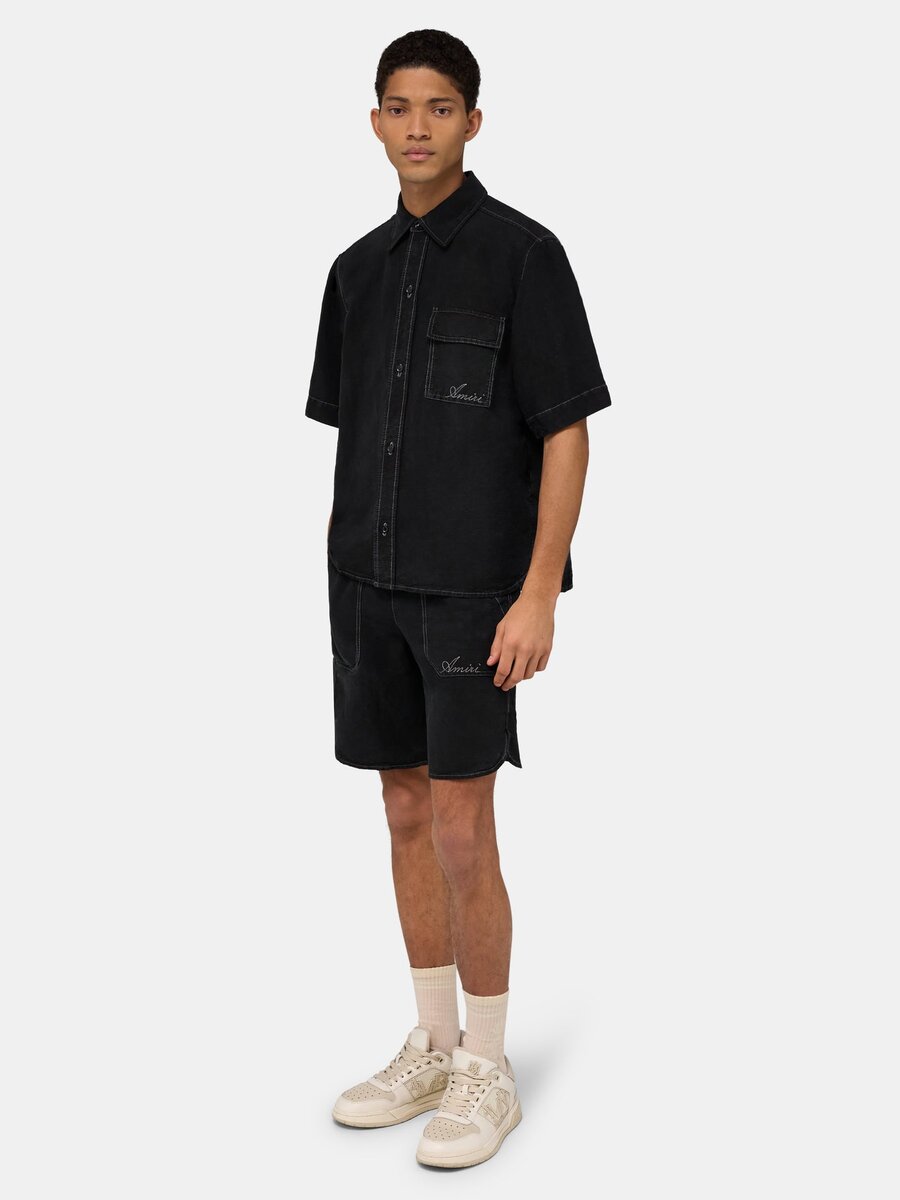 SCRIPT LINEN GD SHORT