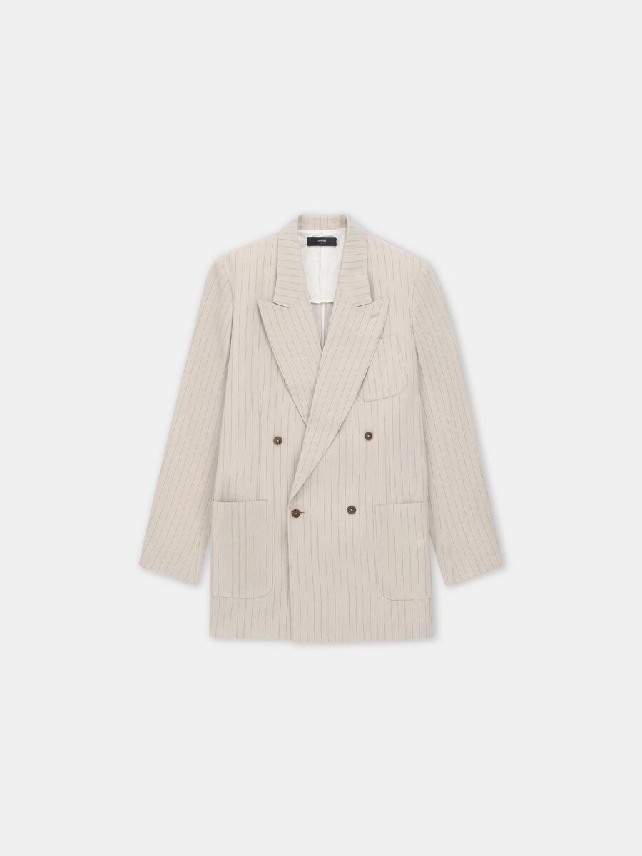 STRIPED DOUBLE-BREASTED BLAZER
