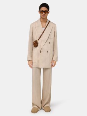 STRIPED DOUBLE-BREASTED BLAZER