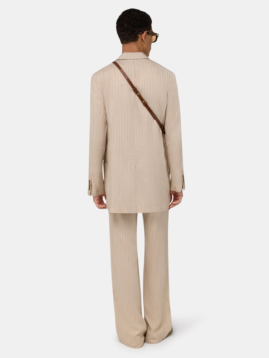 STRIPED DOUBLE-BREASTED BLAZER
