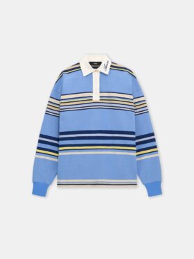 STRIPED OVERSIZED LONG SLEEVE POLO