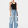 WOMEN'S MA EMBROIDERED RIBBED TANK