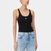 WOMEN'S MA EMBROIDERED RIBBED TANK
