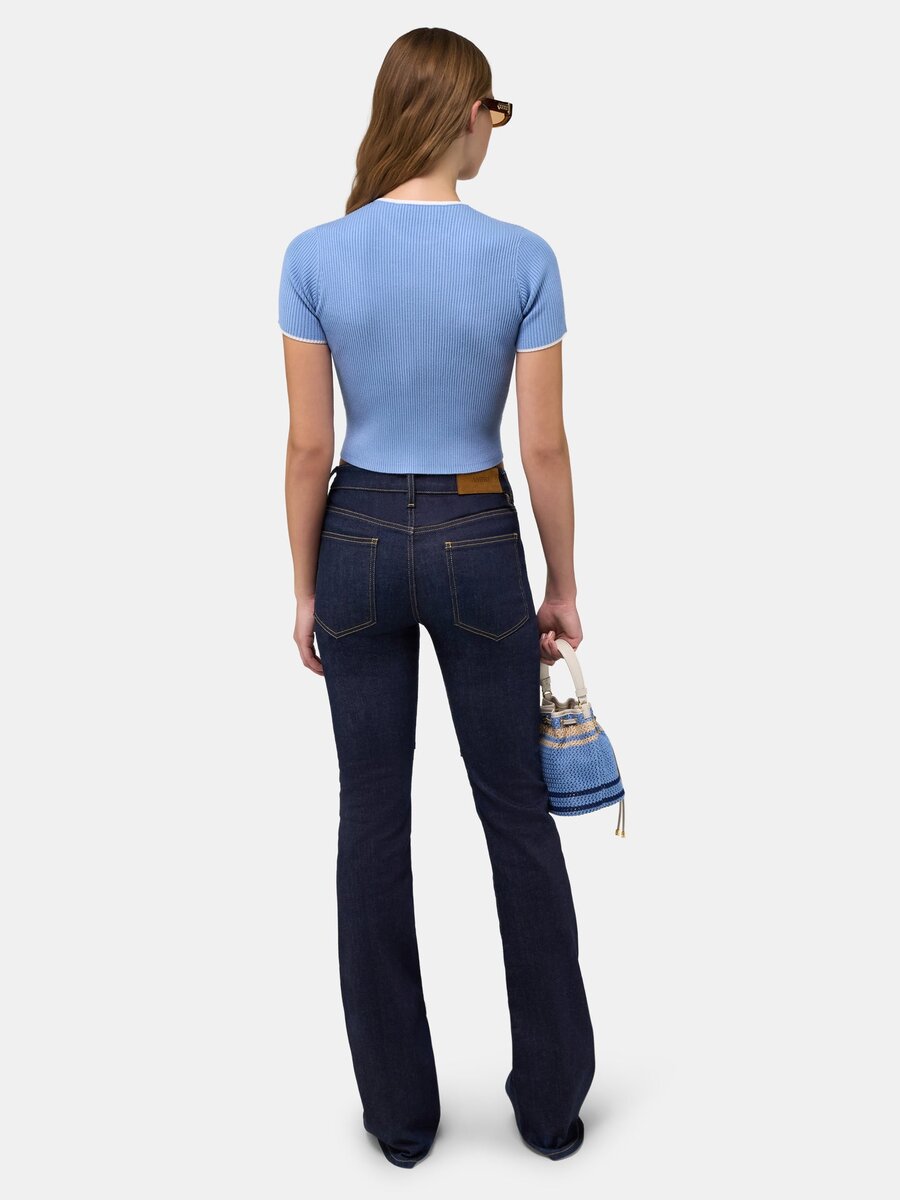 WOMEN'S MA RIB KNIT BABY TEE