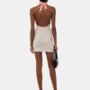 WOMEN'S MA STRIPED HALTER MINI DRESS