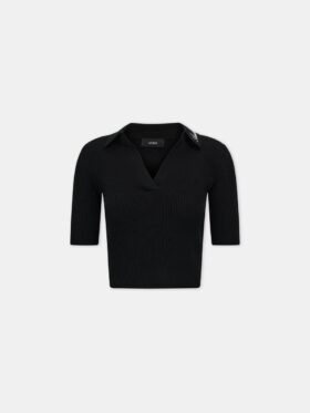 WOMEN'S SCRIPT RIB KNIT SS POLO