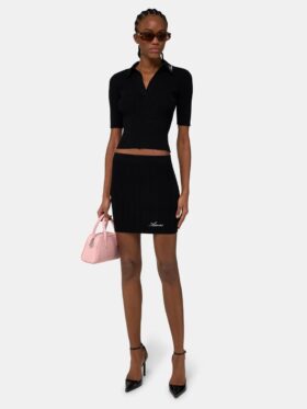 WOMEN’S SCRIPT RIB KNIT SS POLO